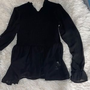 womens black long sleeve blouse